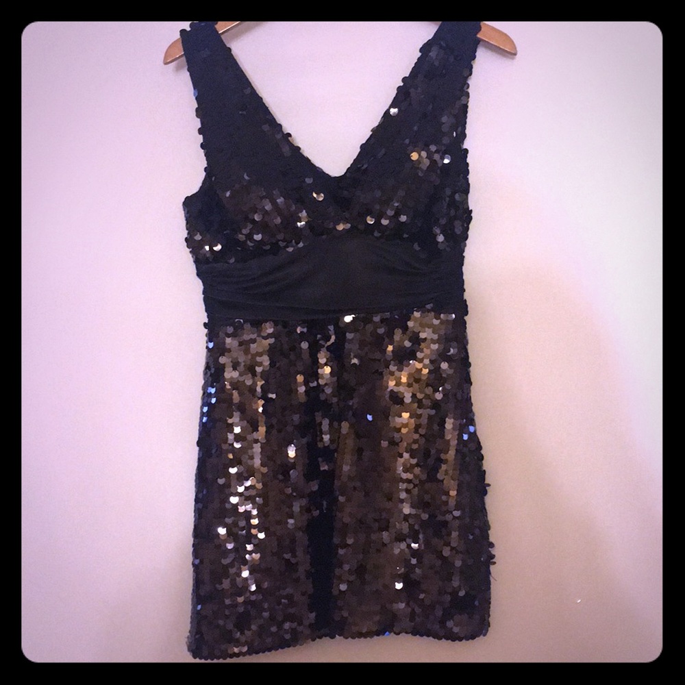 Black Sequin Cocktail Dress
